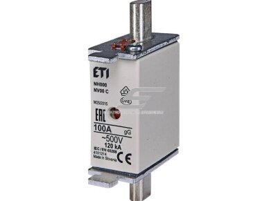 Peilinis saugiklis | NH000 | 125A | 500V | 120kA | gG | Eti | KOMBI | 004181215 Peilinis saugiklis | NH000 | 125A | 500V | 120kA | gG | Eti | KOMBI | 004181215