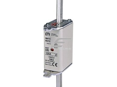 Peilinis saugiklis | NH1C | 125A | 500V | 120kA | gG | Eti | KOMBI | 004184215