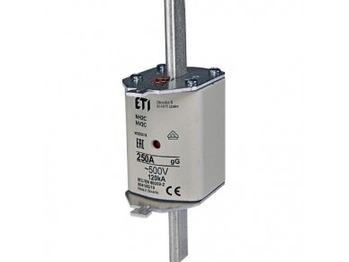 Peilinis saugiklis | NH2C | 250A | 500V | 120kA | gG | Eti | KOMBI | 004185219 Peilinis saugiklis | NH2C | 250A | 500V | 120kA | gG | Eti | KOMBI | 004185219