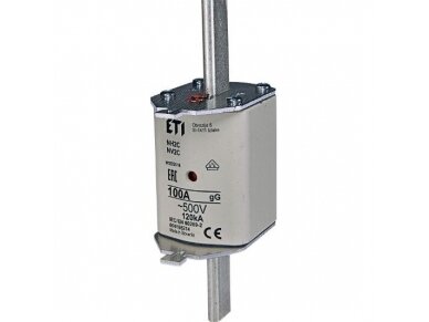 Peilinis saugiklis | NH2C | 100A | 500V | 120kA | gG | Eti | KOMBI | 004185214