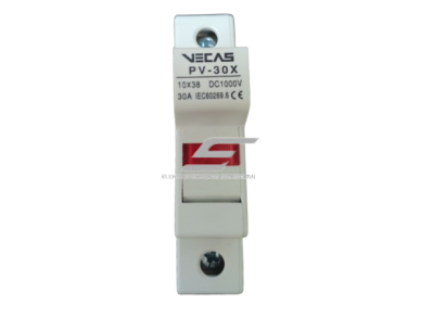 Modulinis saugiklių kirtiklių laikiklis | blokas saulės elektrinėms | 1P | 30A | 1000VDC | 10x38mm | DIN | PV-30X VECAS 1 Modulinis saugiklių kirtiklių laikiklis | blokas saulės elektrinėms | 1P | 30A | 1000VDC | 10x38mm | DIN | PV-30X VECAS 1