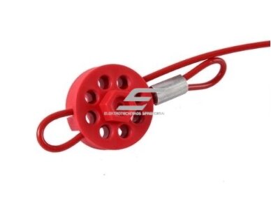 LOTO saugos daugiaspynis užraktas su troseliu | 8 spynų angos | raudonas | plienas/nailonas 2 LOTO saugos daugiaspynis užraktas su troseliu | 8 spynų angos | raudonas | plienas/nailonas 2