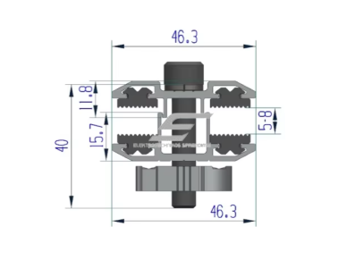 Tarpinis spaustukas berėmiams saulės moduliams | 80mm | 5–8 mm stiklo moduliams | anodizuotas 1
