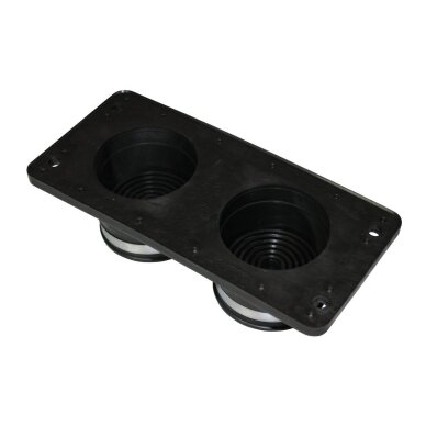 Cable entry plate for two heavy cables | 216×100 mm | 2× Ø14–64 mm | black | IP65 | HIK-2 1 Cable entry plate for two heavy cables | 216×100 mm | 2× Ø14–64 mm | black | IP65 | HIK-2 1