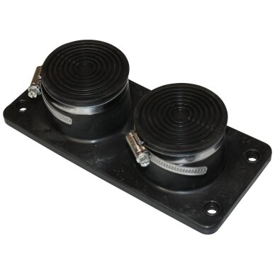 Cable entry plate for two heavy cables | 216×100 mm | 2× Ø14–64 mm | black | IP65 | HIK-2