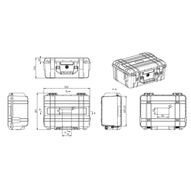 Safe transport case | suitcase with handle | 358x281x156mm | IP67 3 Safe transport case | suitcase with handle | 358x281x156mm | IP67 3