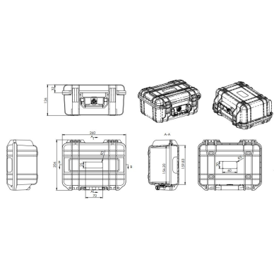 Safe transport case | suitcase with handle | 260x206x126mm | IP67 4 Safe transport case | suitcase with handle | 260x206x126mm | IP67 4
