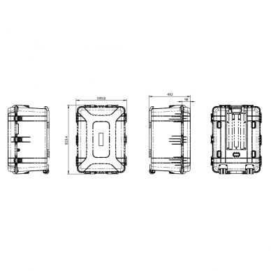 Turvaline transpordikast | ratastega kohver | käepide | lukk | rõhutasakaalu klapp | 820x600x492mm | IP67 4