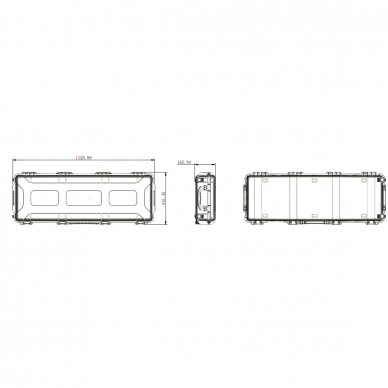 Skrzynia do bezpiecznego transportu | walizka na kółkach | uchwyt | zamek | zawór wyrównujący ciśnienie | 1129x415x163mm | IP67 3