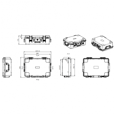 Safe transport case | suitcase with handle | 539x398x174mm | IP67 4