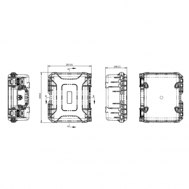 Drošas transportēšanas kaste ar rokturi | slēdzeni | spiediena izlīdzināšanas vārstu | 345x298x148mm | IP67 3 Drošas transportēšanas kaste ar rokturi | slēdzeni | spiediena izlīdzināšanas vārstu | 345x298x148mm | IP67 3