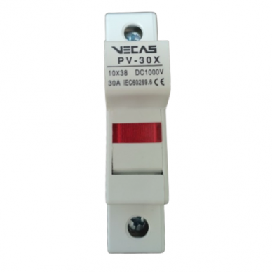 Modular fuse switch disconnector holder | block for solar power plants | 1P | 30A | 1000VDC | 10x38mm | DIN | PV-30X VECAS 1