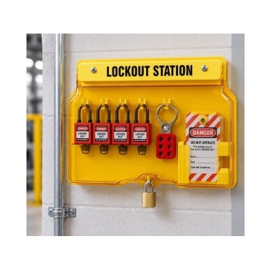 LOTO Safety lockout equipment and padlock storage box with transparent door | 406x315x65mm | plastic | surface-mounted | yellow 4 LOTO Safety lockout equipment and padlock storage box with transparent door | 406x315x65mm | plastic | surface-mounted | yellow 4