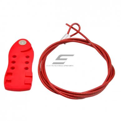 LOTO Safety multi-lock hasp | cable | 6 padlock holes | 150x57x12mm | red | steel/plastic LOTO Safety multi-lock hasp | cable | 6 padlock holes | 150x57x12mm | red | steel/plastic