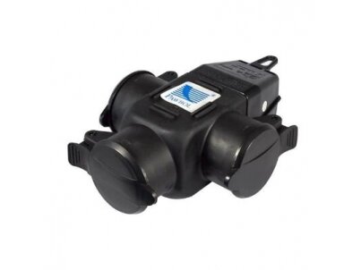 Šakotuvas | 3xSchuko | 16A | 250V | guminis lizdas | juodas | IP44 | Pawbol | D.3156S | 5908289621785 Šakotuvas | 3xSchuko | 16A | 250V | guminis lizdas | juodas | IP44 | Pawbol | D.3156S | 5908289621785