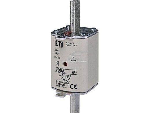 Peilinis saugiklis | NH1C | 200A | 500V | 120kA | gG | Eti | KOMBI | 004184217