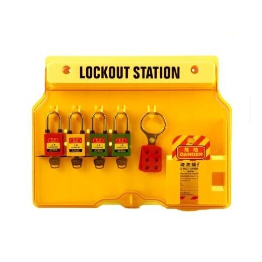 LOTO Safety lockout equipment and padlock storage box with transparent door | 406x315x65mm | plastic | surface-mounted | yellow 2 LOTO Safety lockout equipment and padlock storage box with transparent door | 406x315x65mm | plastic | surface-mounted | yellow 2