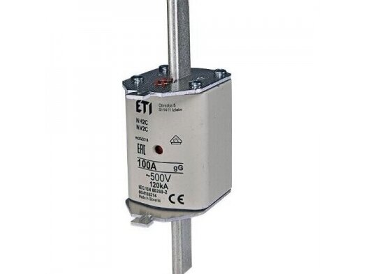 Peilinis saugiklis | NH2C | NV2C | 100A | gG | 120kA | ETI Peilinis saugiklis | NH2C | NV2C | 100A | gG | 120kA | ETI