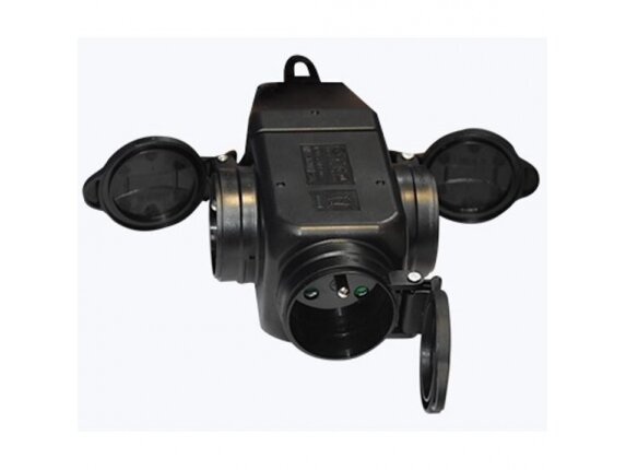 Šakotuvas | 3xSchuko | 16A | 250V | guminis lizdas | juodas | IP44 | Solera | 5586OB/1 | 8423220043275 Šakotuvas | 3xSchuko | 16A | 250V | guminis lizdas | juodas | IP44 | Solera | 5586OB/1 | 8423220043275