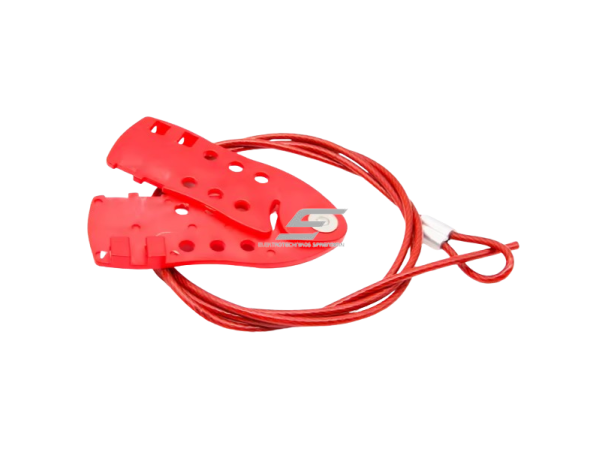 LOTO saugos daugiaspynis užraktas su troseliu | 6 spynų angos | 150x57x12mm | raudonas | plieninis/plastikinis 2