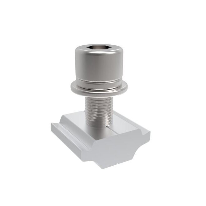 Nut with bolt for solar panel mounting bracket