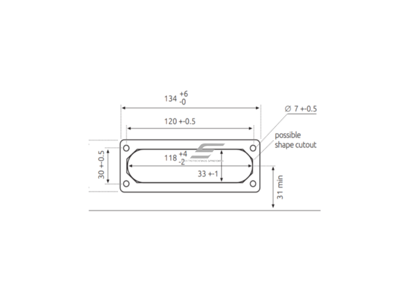 Membraninė kabelių įvado plokštelė | 138×48 mm išpjovai | 2× Ø12–21 + 2× Ø8–15 + 6× Ø5–8 mm | pilka | IP55 | HT Hi Tech Polymers | HTB-10 1