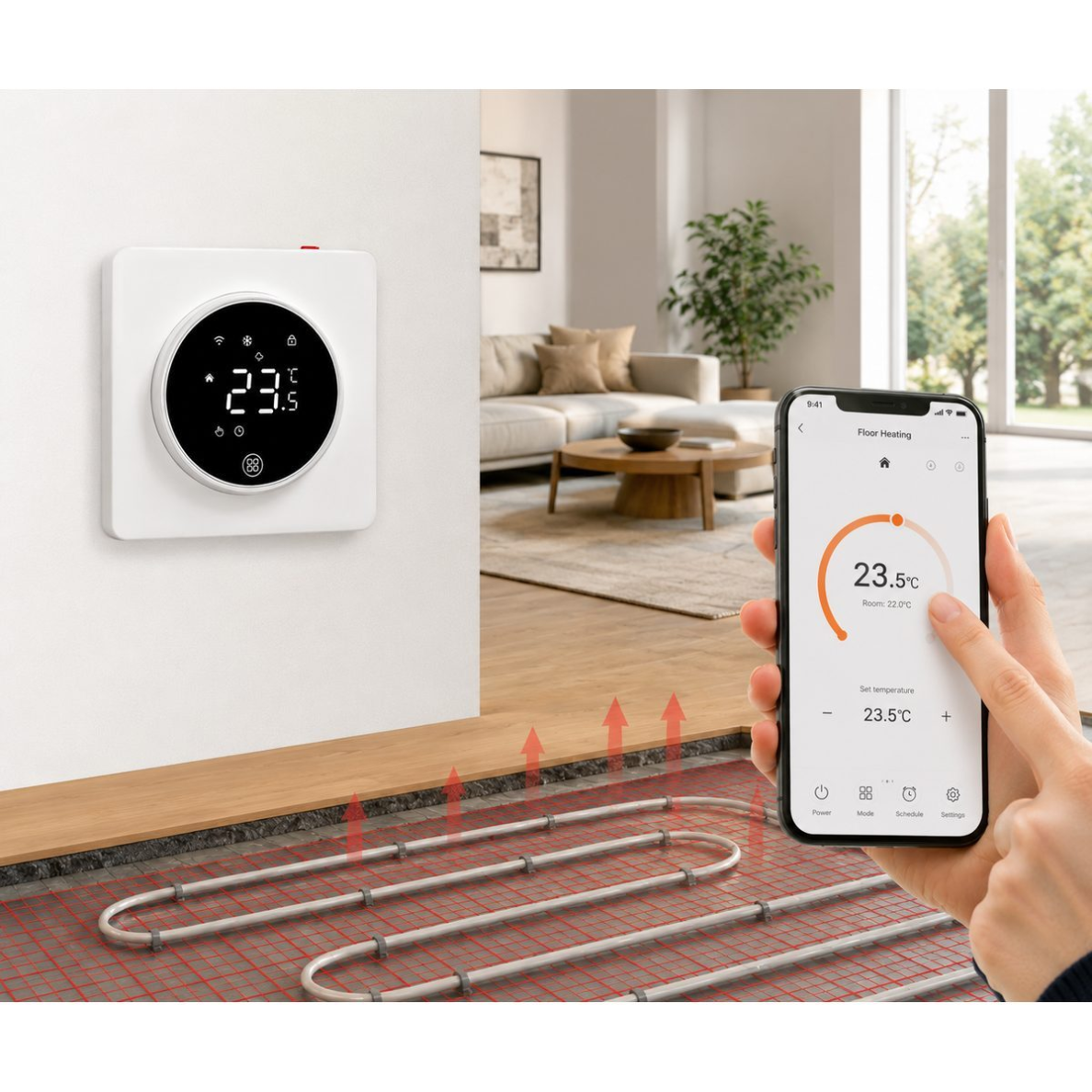 Viedais elektriskās grīdas apsildes termostats | WiFi | 230V | 16A | ±0.5°C precizitāte | viedā māja (MQTT) | programmējams | sienas montāža 5 Viedais elektriskās grīdas apsildes termostats | WiFi | 230V | 16A | ±0.5°C precizitāte | viedā māja (MQTT) | programmējams | sienas montāža 5