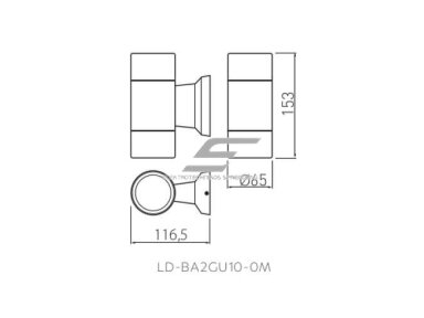 Fasadinis | sieninis lauko šviestuvas | GU10 | 2x10W | IP54 | pilkas | GTV Lighting | BALEO MINI 2 | LD-BA2GU10-0M