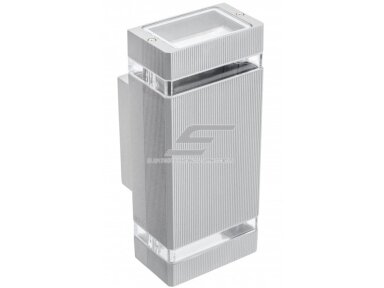 Fasadinis | sieninis lauko šviestuvas | GU10 | 2x50W | IP54 | pilkas | GTV Lighting | NESSA | LD-NESSAGU10D-80 Fasadinis | sieninis lauko šviestuvas | GU10 | 2x50W | IP54 | pilkas | GTV Lighting | NESSA | LD-NESSAGU10D-80