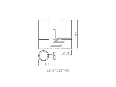 Fasadinis | sieninis lauko šviestuvas | E27 | 2x40W | IP54 | pilkas | GTV Lighting | BALEO | LD-BA2E27-00 Fasadinis | sieninis lauko šviestuvas | E27 | 2x40W | IP54 | pilkas | GTV Lighting | BALEO | LD-BA2E27-00