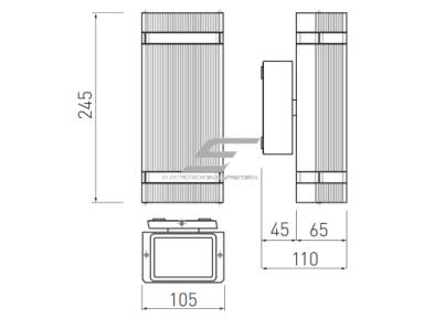 Fasadinis | sieninis lauko šviestuvas | GU10 | 2x50W | IP54 | pilkas | GTV Lighting | NESSA | LD-NESSAGU10D-80 Fasadinis | sieninis lauko šviestuvas | GU10 | 2x50W | IP54 | pilkas | GTV Lighting | NESSA | LD-NESSAGU10D-80