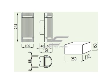 Fasadinis | sieninis lauko šviestuvas | GU10 | 2x50W | IP54 | pilkas | GTV Lighting | SILVA | LD-SILVAGU10D-80 Fasadinis | sieninis lauko šviestuvas | GU10 | 2x50W | IP54 | pilkas | GTV Lighting | SILVA | LD-SILVAGU10D-80