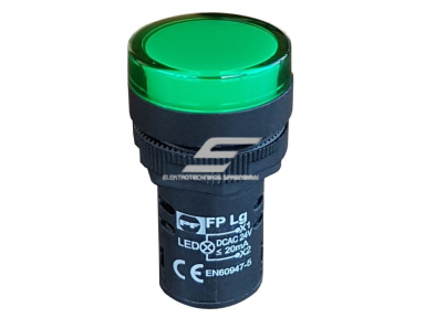 Signalinė | indikacinė LED lemputė | žalia | 22mm | 12VAC/DC | IP54 | Promfactor Baltic | FPL012GN | 4779040158168 Signalinė | indikacinė LED lemputė | žalia | 22mm | 12VAC/DC | IP54 | Promfactor Baltic | FPL012GN | 4779040158168