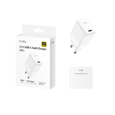 Sienas ātrās uzlādes lādētājs | USB-C | 30W | 100–240V | ātra un droša uzlāde | gudra strāvas vadība | balts Sienas ātrās uzlādes lādētājs | USB-C | 30W | 100–240V | ātra un droša uzlāde | gudra strāvas vadība | balts