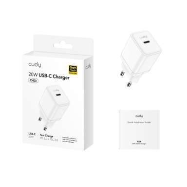 Sienas ātrās uzlādes lādētājs | USB-C | 20W | 100–240V | ātra un droša uzlāde | gudra strāvas vadība | balts Sienas ātrās uzlādes lādētājs | USB-C | 20W | 100–240V | ātra un droša uzlāde | gudra strāvas vadība | balts