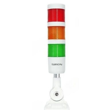 Signal tower with 3-color LED lamp modules (red, yellow, green) with audible signal | 1.2~2W | 24VDC | IP54 | NPN/PNP | white