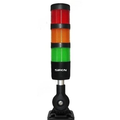 Signal tower with 3-color LED lamp modules (red, yellow, green) with audible signal | 1.2~2W | 24VDC | IP54 | NPN/PNP | black