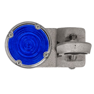 Warning Flashing LED Beacon | Integrated Solar Panel | blue | 3.7VDC | 1000mA | 170x160x90mm | Clamp Mount | IP65