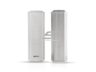 Sieninė garso kolonėlė | atspari vandeniui | 100V | 60W | IP66 | balta | 2x6.5" žemadažnis + 1" full range garsiakalbiai 1