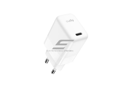 Sieninis greitojo įkrovimo įkroviklis | USB-C | 30W | 100–240V | greitas ir saugus įkrovimas | išmanus galios valdymas | baltas