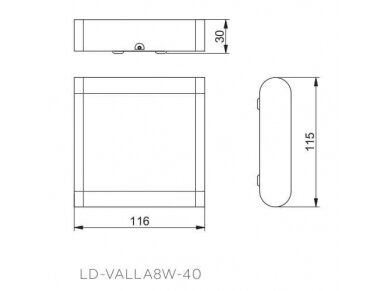 LED fasadinis | sieninis lauko šviestuvas | 8W | 230V | 4000K | 640lm | IP54 | juodas | GTV Lighting | VALLA | LD-VALLA8W-40 1 LED fasadinis | sieninis lauko šviestuvas | 8W | 230V | 4000K | 640lm | IP54 | juodas | GTV Lighting | VALLA | LD-VALLA8W-40 1