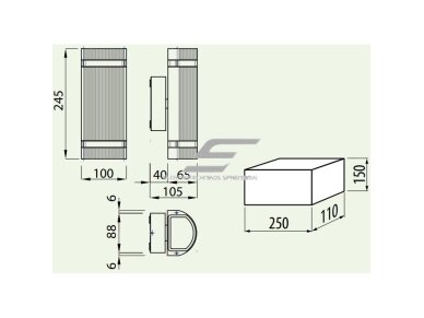 Fasadinis | sieninis lauko šviestuvas | GU10 | 2x50W | IP54 | pilkas | GTV Lighting | SILVA | LD-SILVAGU10D-80 1 Fasadinis | sieninis lauko šviestuvas | GU10 | 2x50W | IP54 | pilkas | GTV Lighting | SILVA | LD-SILVAGU10D-80 1