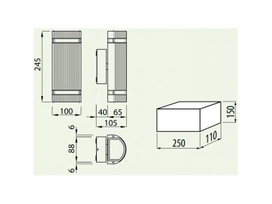 Fasadinis | sieninis lauko šviestuvas | GU10 | 2x50W | IP54 | juodas | GTV Lighting | SILVA | LD-SILVAGU10D-20 1 Fasadinis | sieninis lauko šviestuvas | GU10 | 2x50W | IP54 | juodas | GTV Lighting | SILVA | LD-SILVAGU10D-20 1