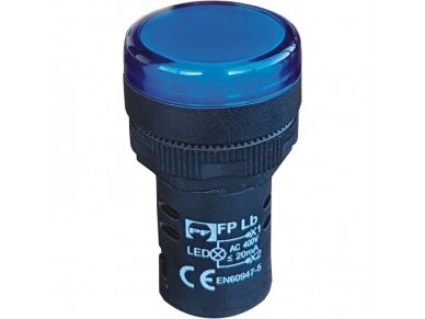 Signalinė | indikacinė LED lemputė | mėlyna | 22mm | 110VAC/DC | IP54 | Promfactor Baltic | FPL110BE | 4779040155211 Signalinė | indikacinė LED lemputė | mėlyna | 22mm | 110VAC/DC | IP54 | Promfactor Baltic | FPL110BE | 4779040155211
