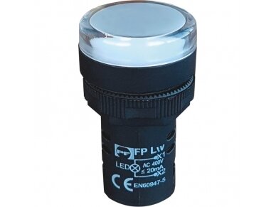 Signalinė | indikacinė LED lemputė | balta | 22mm | 110VAC/DC | IP54 | Promfactor Baltic | FPL110WE | 4779040155242 Signalinė | indikacinė LED lemputė | balta | 22mm | 110VAC/DC | IP54 | Promfactor Baltic | FPL110WE | 4779040155242