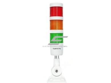 Signalinis bokštelis su 3 spalvų LED lempų moduliais | raudonas+geltonas+žalias | su garsiniu signalu | 1,2~2W | 24VDC | IP54 | NPN/PNP | baltas