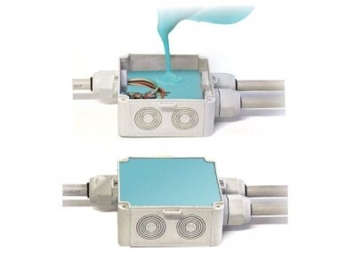 Izoliuojantis gelis elektros kontaktams | dėžutėms | dvikomponentis | 500ml | IP68 | GelGum | 8032853659809 4