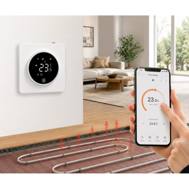 Viedais elektriskās grīdas apsildes termostats | WiFi | 230V | 16A | ±0.5°C precizitāte | viedā māja (MQTT) | programmējams | sienas montāža 5 Viedais elektriskās grīdas apsildes termostats | WiFi | 230V | 16A | ±0.5°C precizitāte | viedā māja (MQTT) | programmējams | sienas montāža 5
