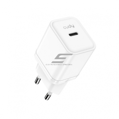 Ścienny szybki ładowarka | USB-C | 20W | 100–240V | szybkie i bezpieczne ładowanie | inteligentne zarządzanie mocą | biały