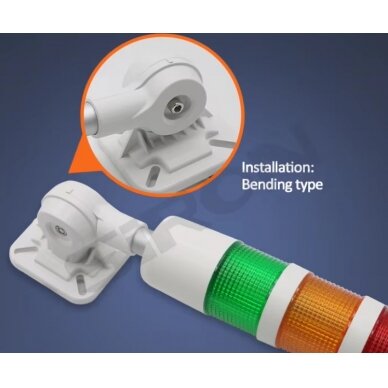 Wieża sygnalizacyjna z modułami 3-kolorowych diod LED (czerwony, żółty, zielony) z sygnałem dźwiękowym | 1,2~2W | 24VDC | IP54 | NPN/PNP | czarny 2